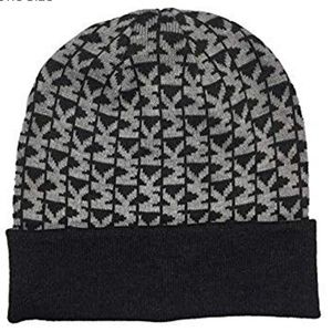 NWT Michael Kors Derby Gray metallic Cuffed Beanie